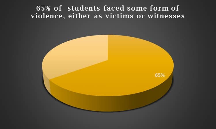 percentage of student faced some form of violence